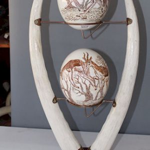 Ostrich Eggs plus Water Horn Stand